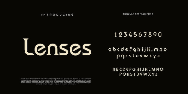 Eleganti lettere dell'alfabeto font e numero con lettere classiche modalità tipografica di design di moda minimale