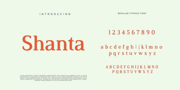 Eleganti lettere dell'alfabeto font e numero con lettere classiche modalità tipografica di design di moda minimale