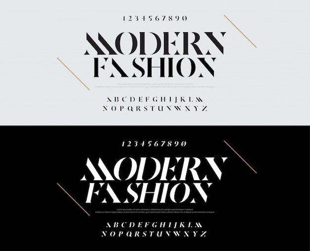 Elegante alfabeto lettere font. moda tipografia