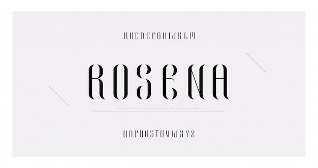 Elegant alphabet letters minimal fashion font set