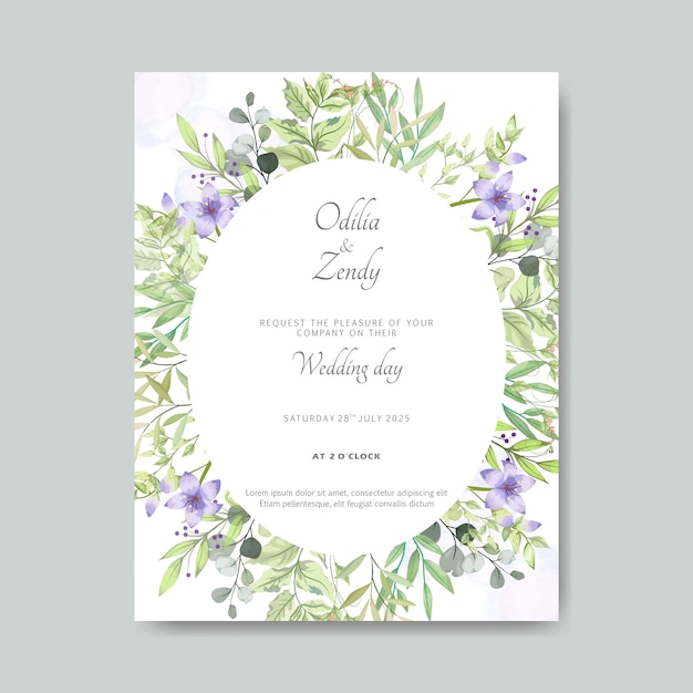 Элегантная и красивая цветочная свадебная открытка