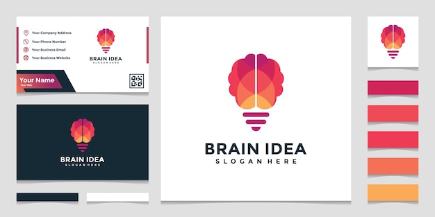 名刺デザインのエレガントでカラフルな創造的な頭脳のアイデア