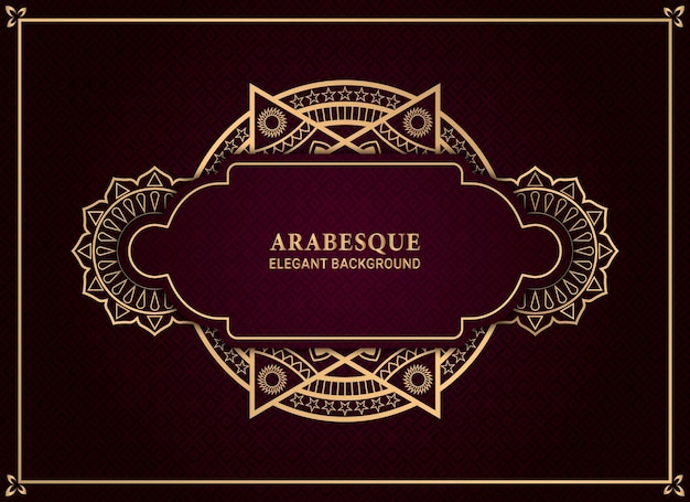 Elegant Arabesque Ornamental Pattern With Golden Color