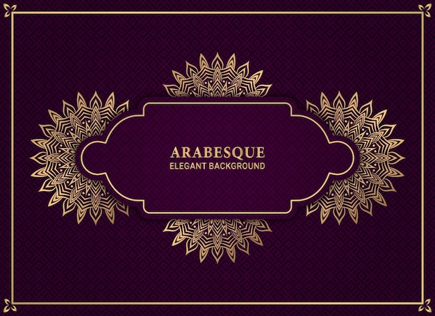 Elegant Arabesque Ornamental Pattern With Golden Color