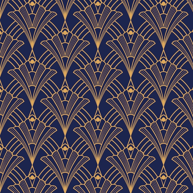 Elegant art deco-patroon met plat ontwerp