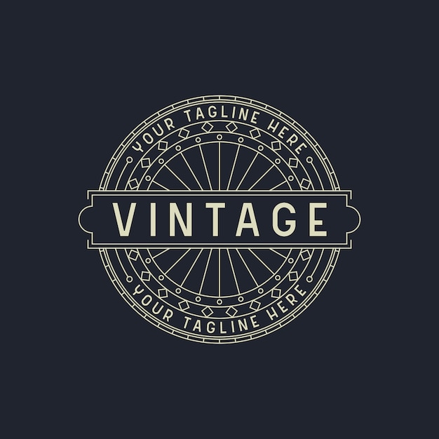 Elegant art deco vintage logo design template