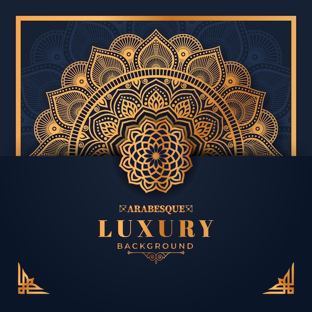 Elegant background with gold luxury floral pattern texture and traditional Arabian mandala concept  