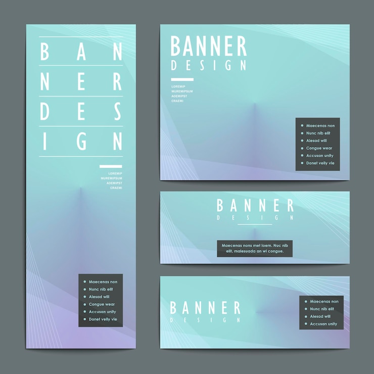 Vector elegant banner template design set