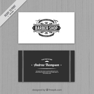 Premium Vector  Elegant barber shop card