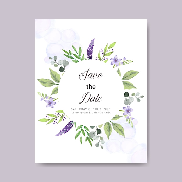 Vector elegant and beautiful floral wedding card template