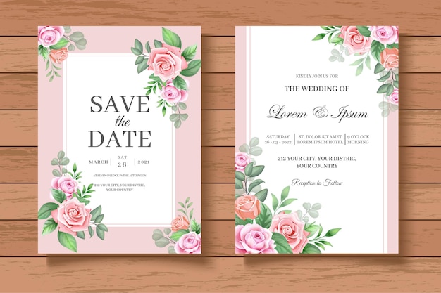 Elegant and Beautiful Floral Wedding Invitation Card