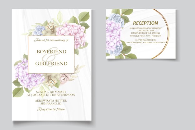 Elegant beautiful floral and wedding invitation