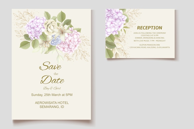 Elegant beautiful floral and wedding invitation