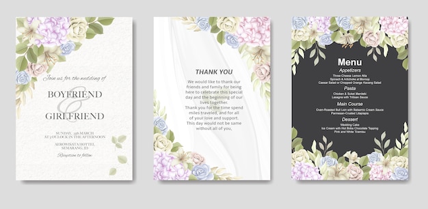 Elegant beautiful floral and wedding invitation