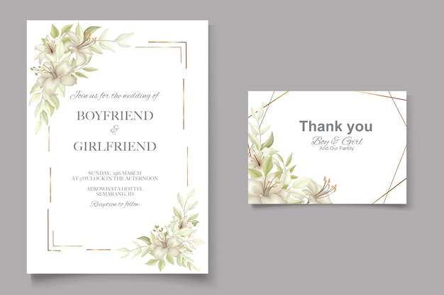 Elegant beautiful soft floral and wedding invitation