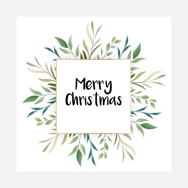 Elegant beautifully designed merry christmas floral artwork