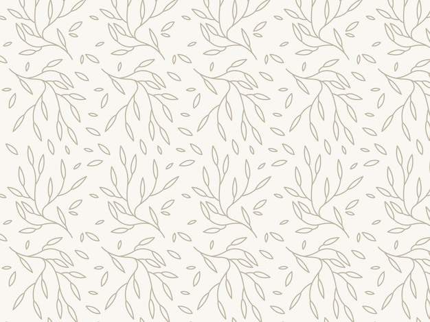 elegant and beauty outline seamless floral flower and branch pattern