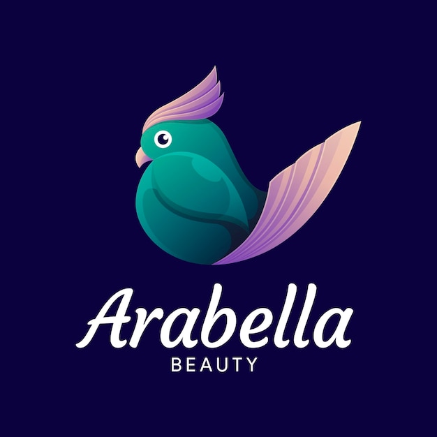 Elegant bird colorful logo design