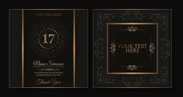 Vector elegant birthday card invitation template