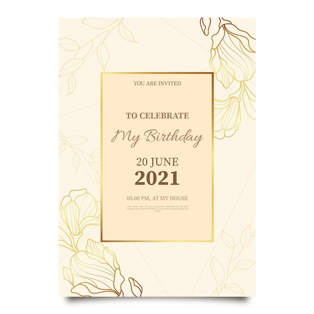 Elegant birthday invitation template