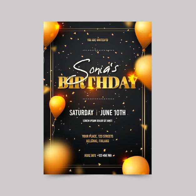 Elegant birthday invitation template