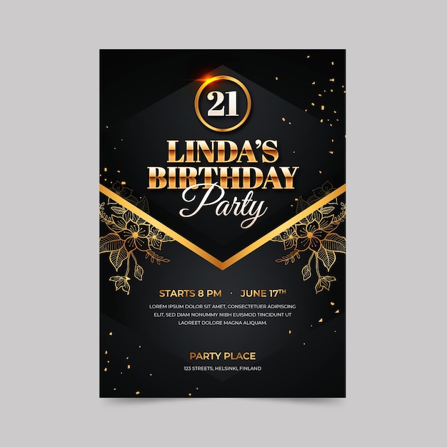 Elegant birthday invitation template