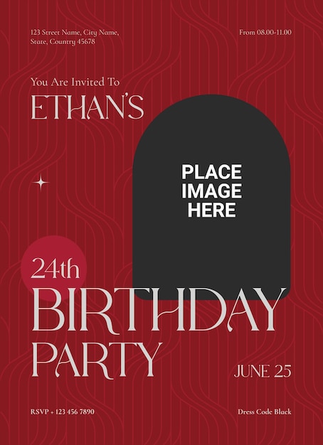 Vector elegant birthday invitation