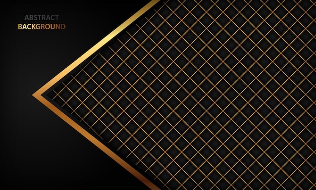 Elegant black background with golden line elements Modern luxury design template