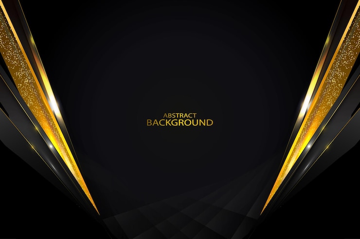 Elegant Black Background With Light Gold Shapes Vector