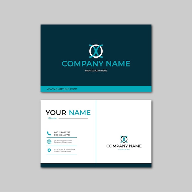 elegant black and blue modern business card design