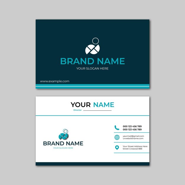 Elegant black and blue modern business card design