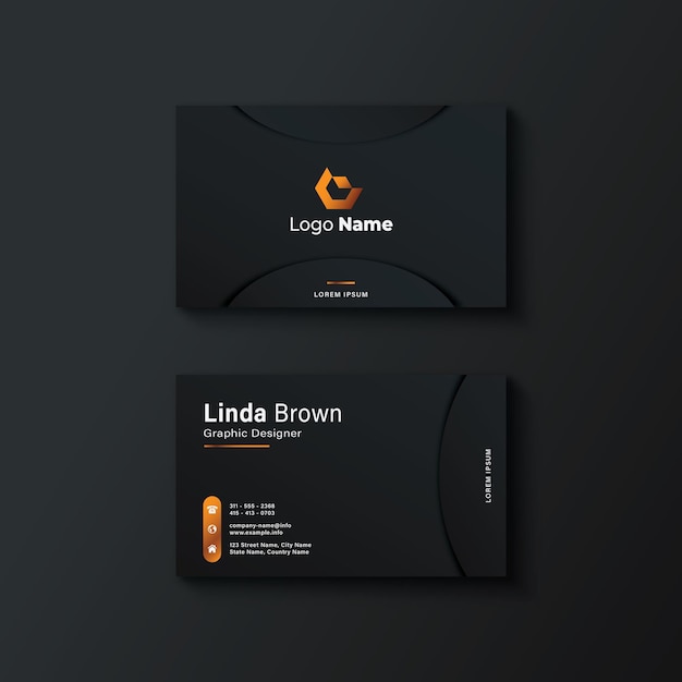 elegant black business card template