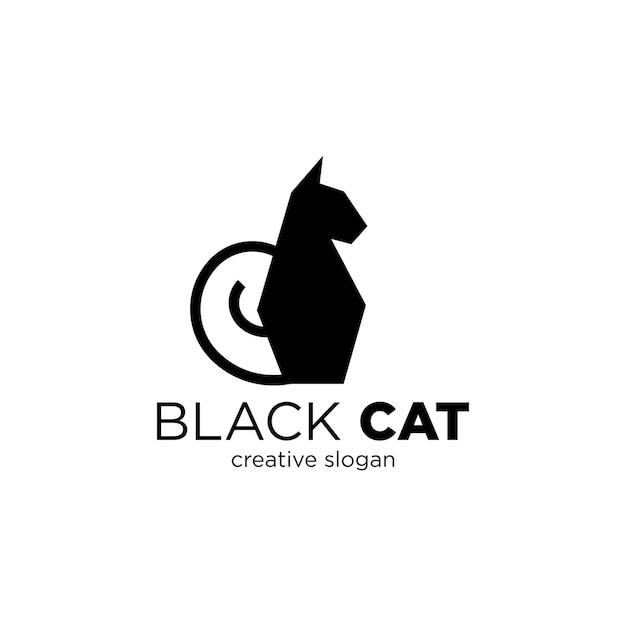 Elegant Black Cat logo ontwerpconcept Zwart dier op witte achtergrond