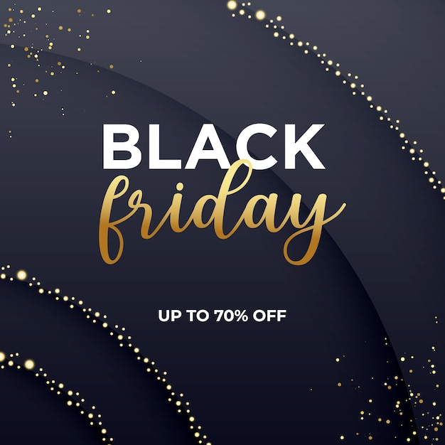 Elegante banner del black friday con sfondo scuro