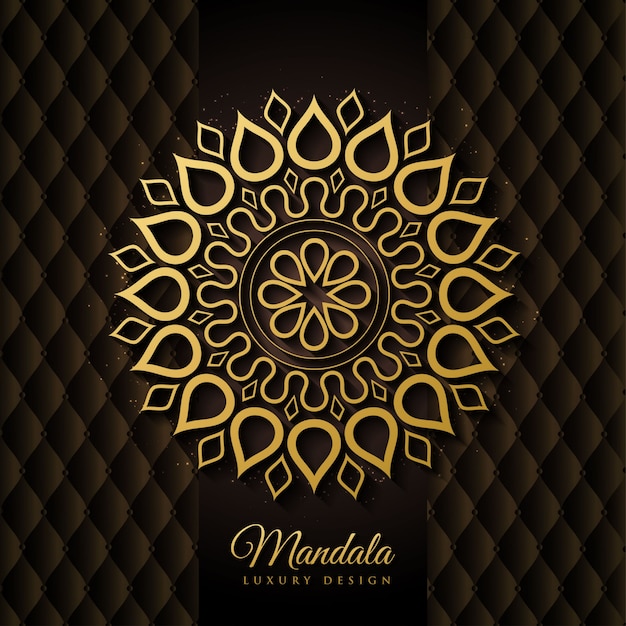 Elegant black and gold Mandala Background vector