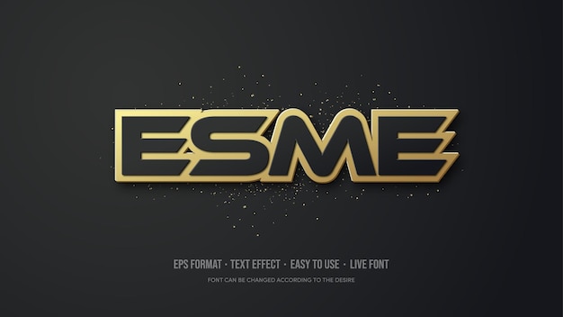 Elegant black gold text effect