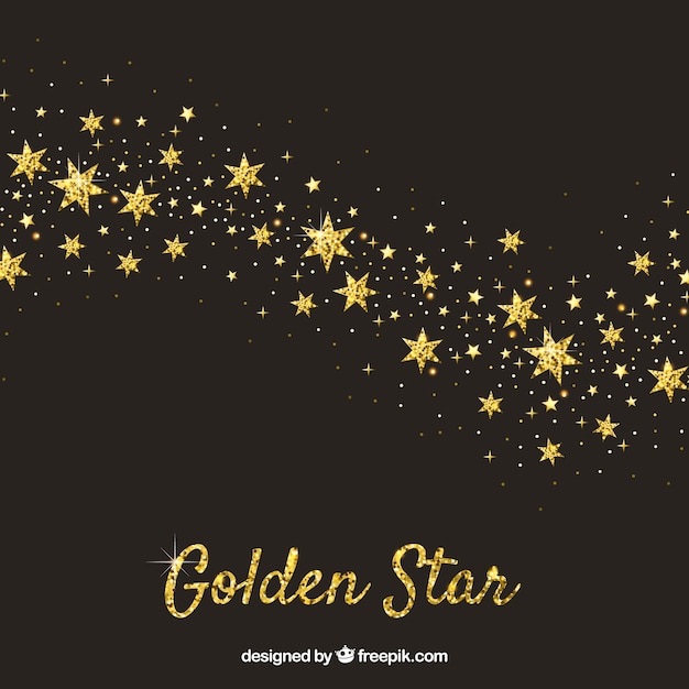 Elegant black and golden star background design