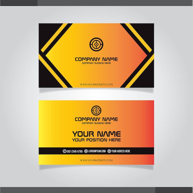 Elegant black and orange business card template