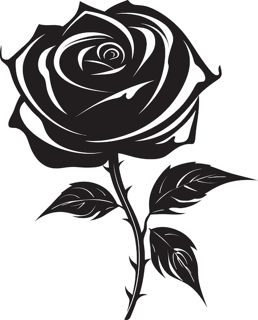 Elegant black rose emblem een slanke en tijdloze roosicoon voor een vleugje elegantie vector rose icon i