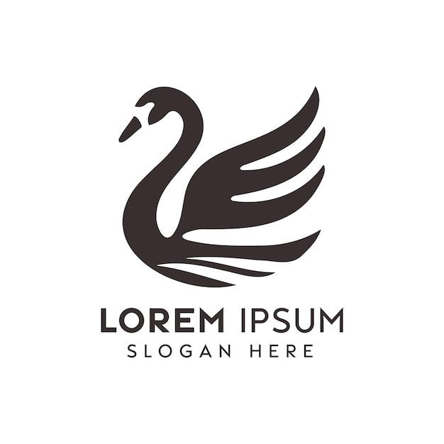 Elegant Black Swan Logo Design for a Modern Brand Identity