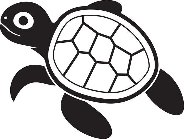 Elegant Black Turtle Shell Vector