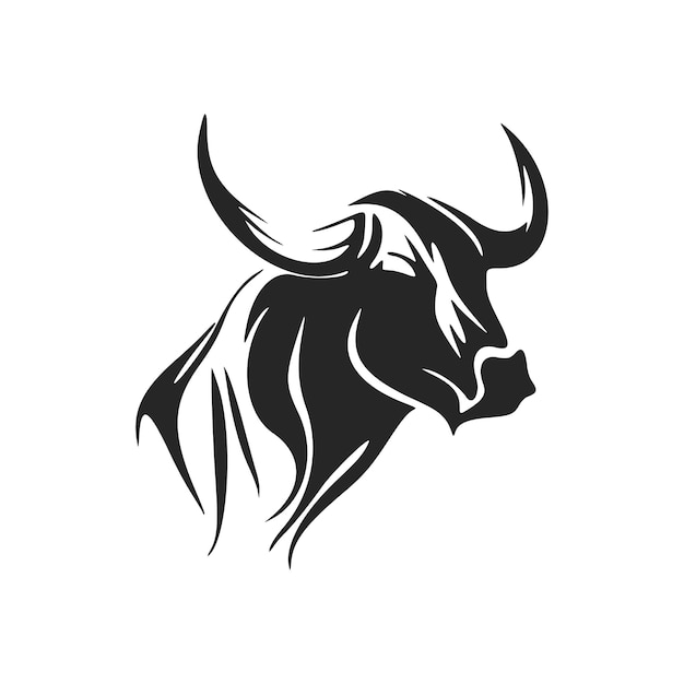 Elegant black and white bull logo Perfect for any company looking for a stylish and professional look