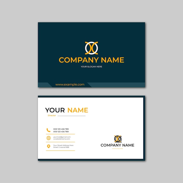 Elegant black and yellow modern business card design