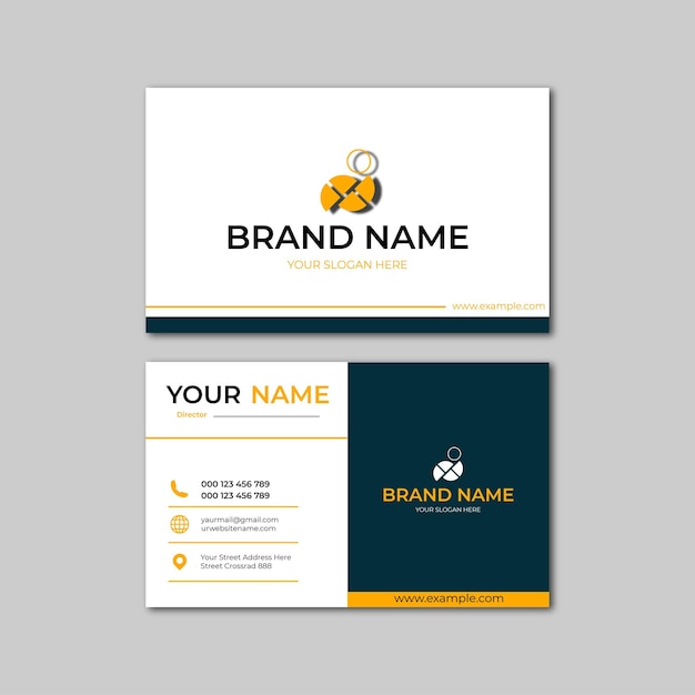 Elegant black and yellow modern business card design