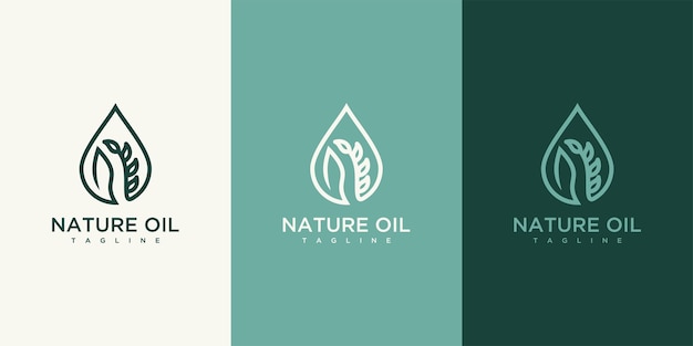 Elegant blad natuurolie cosmetica schoonheidsverzorging bloemen druppels huidverzorging logo