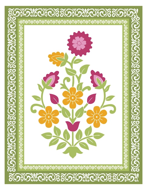 Elegant bloemenboeket met sierlijk kader