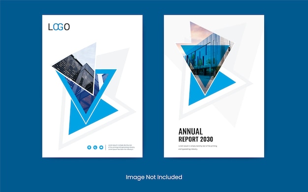 Elegant blue business annual report template theme