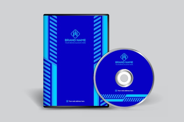 Vector elegant blue color dvd cover design