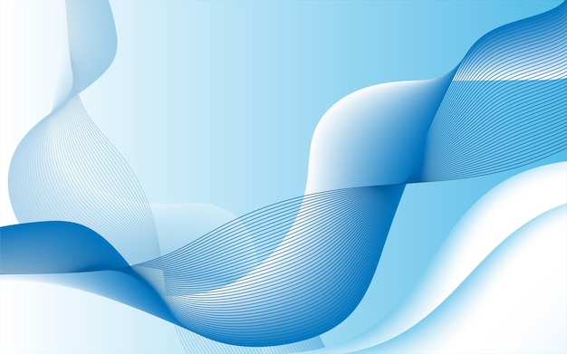 Elegant Blue gradient wavy background Smooth gradient background vector