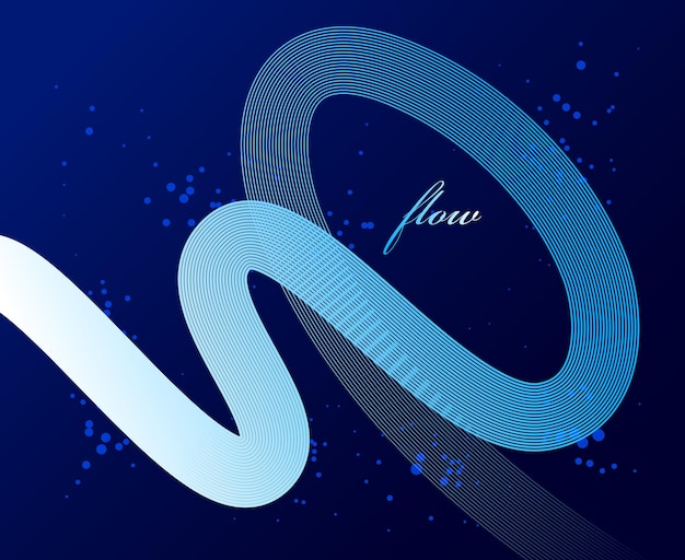 Elegant blue lines vector dimensional abstract background, 3D dynamic curve stripes in motion beautiful design element, template for banner or poster and other ads.